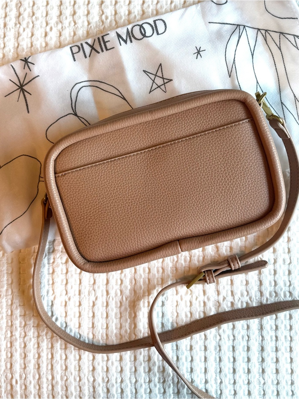 Pixie Mood Blush Pink Crossbody Bag - Pebbled Compact Design